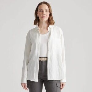 Quince White Button-Up Shirt